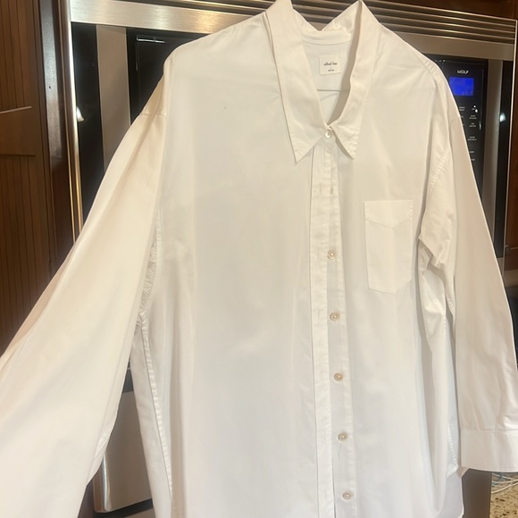 ARITZIA WILFRED FREE RELAXED SHIRT WHITE PERFECT SHIRT BUTTON DOWN SIZE LARGE - Picture 7 of 11